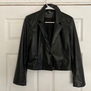 Crop leather jacket H&M
